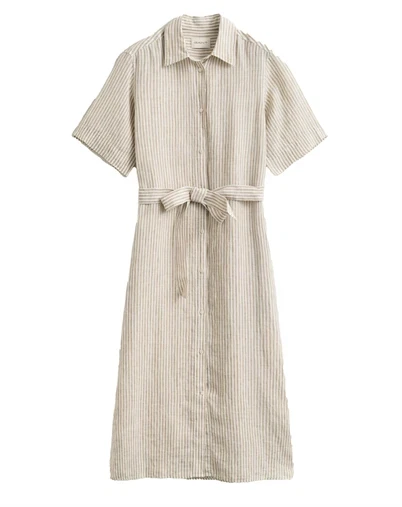 Gant - Striped Skjorte Kjole - Oat Beige